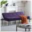 Canapé-lit futon mauve à 3 places, canapé-lit pliant simple avec structure en métal et revêtement en polyester