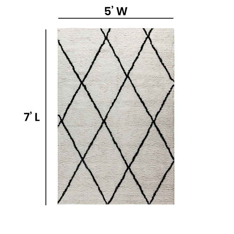 Geometric Indoor Rug, Rectangle 5' x 7'