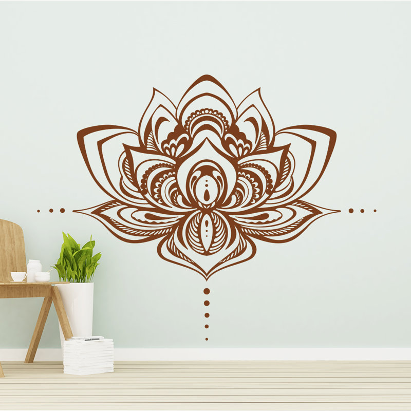 Adhésif décoratif fleur de lotus, 28 po x 36 po, Brun