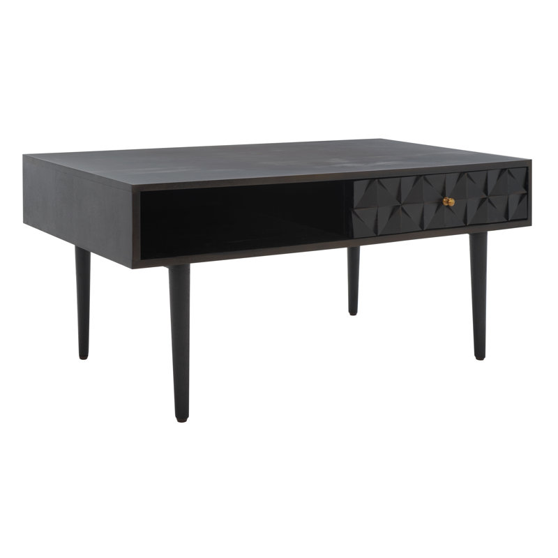 Lilyth Solid Wood Single Coffee Table, Black