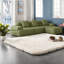 Canapé d'angle moderne à compression, canapé en velours côtelé vert noirâtre en forme de L pour la maison-173520527