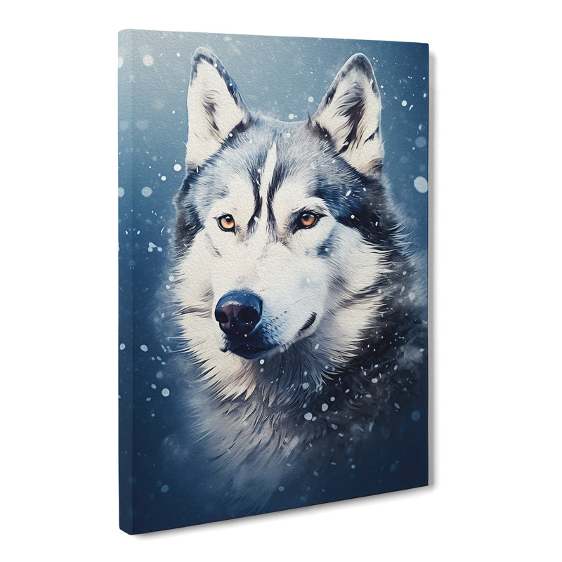 Husky Digital Art No.2 - Wrapped Canvas, 60cm H x 40cm W x 3cm D