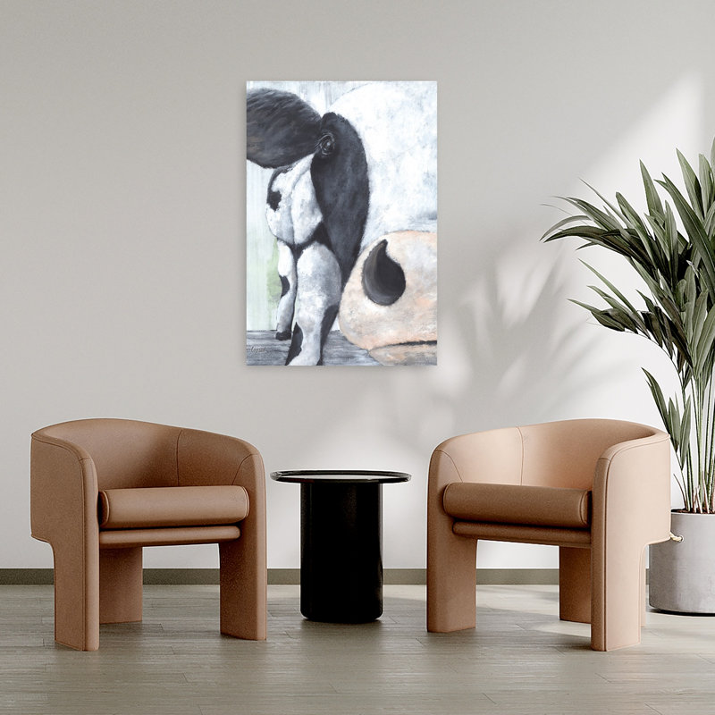 Portrait de vache contemporaine de Jessie, H 36 po x l 24 po