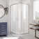 Prime 33" W x 33" D x 74.75" H Semi-Frameless Round Sliding Shower Enclosure with Fixed Panel and Base Included
