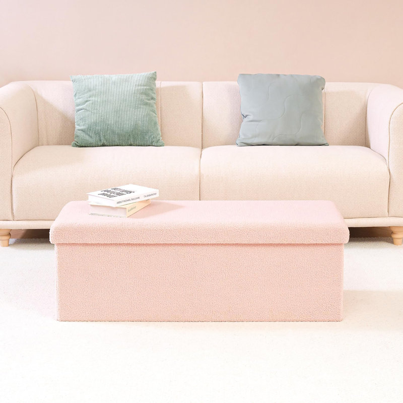 Banc de rangement avec repose-pieds, Rose