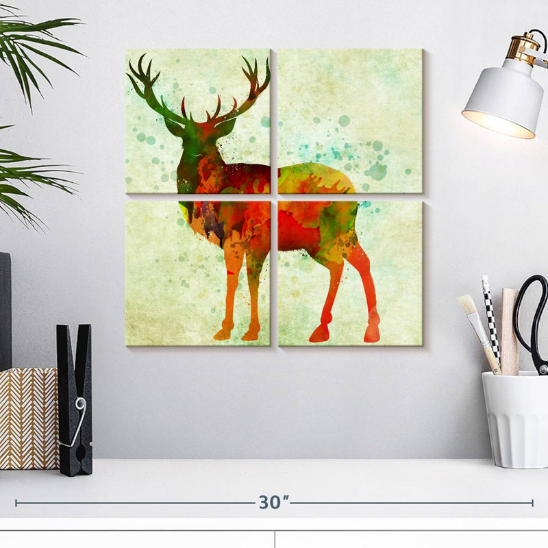 Brampt Deer Abstract, 18" H x 18" W