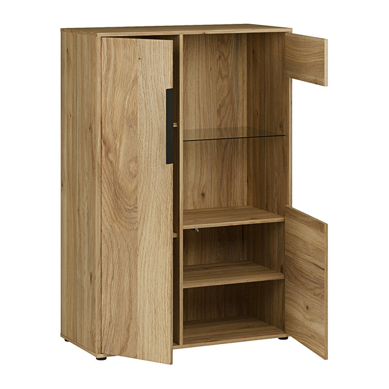 89.7 cm W Display Cabinet, Brown