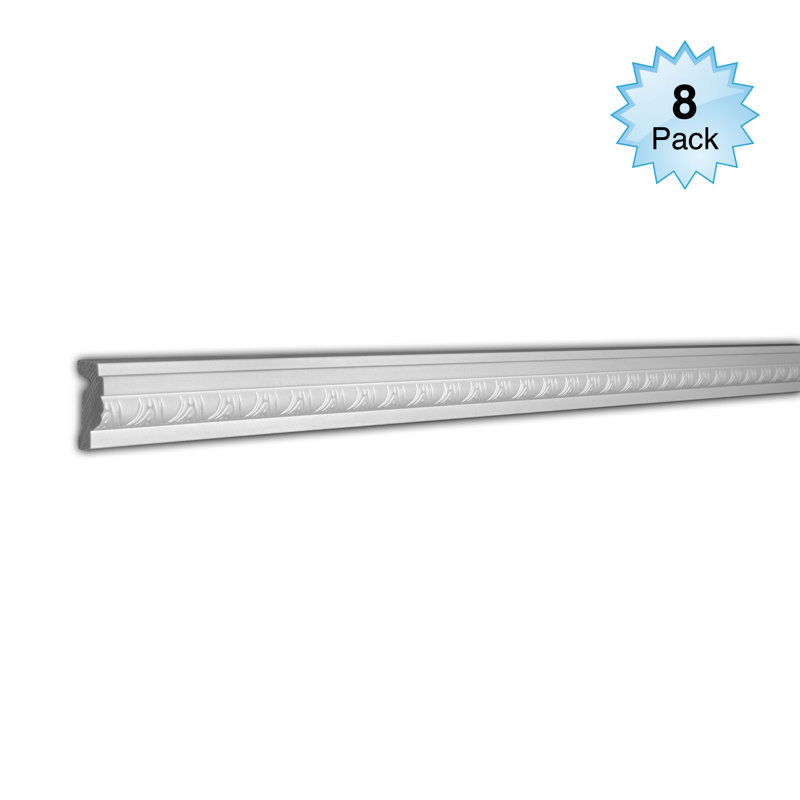 2 in x 5/8 in x 96 in Egg and Dart Recycled Polystyrene Panel Moulding Pro Pack 64 LF