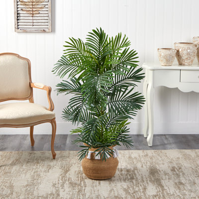 4 pi Palmier artificiel en coton naturel tissé à la main avec des pampilles Areca
