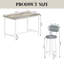 Ensemble de salle à manger moderne à hauteur de comptoir 6 pièces, longue table de bar rectangulaire avec 6 tabourets de bar en cuir, ensemble de table de pub en bois gris patiné avec cadre en métal blanc pour la maison et le petit appartement-131181135-131181138-131181140-131181142
