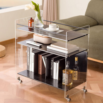 Accent Side Table with Bamboo Base