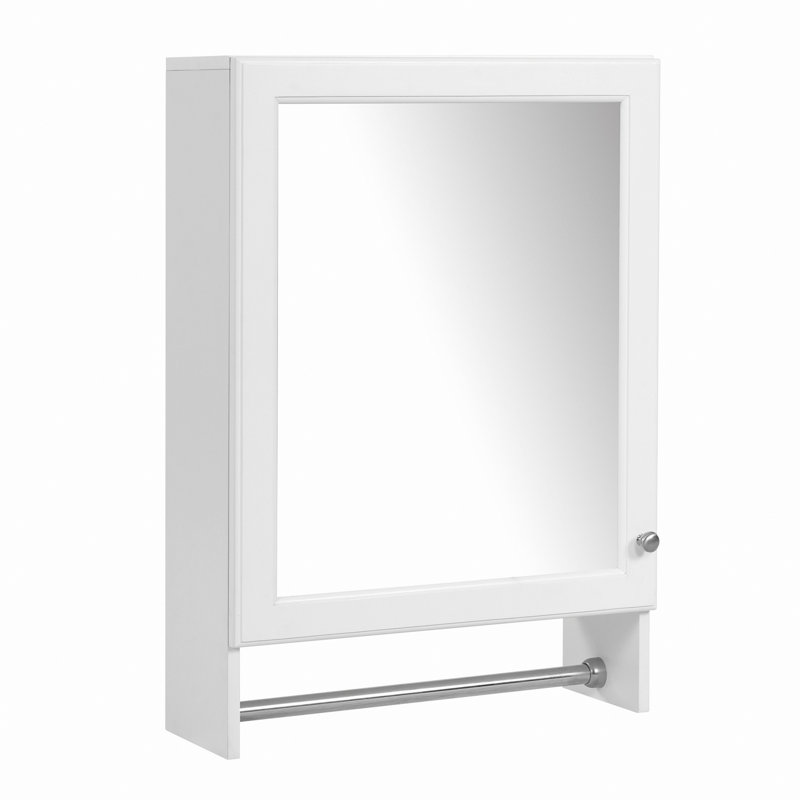 Armoire de salle de bain à miroir, armoire murale avec tablette réglable, porte à fermeture en douceur
