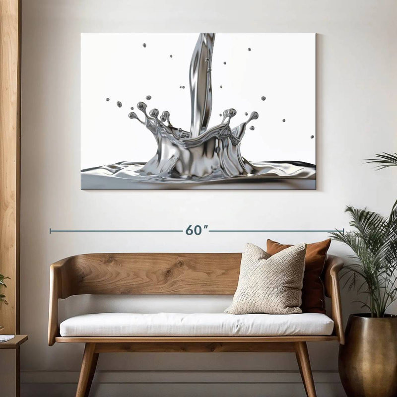 Avery Liquid Silver Splash, 32" H x 48" W