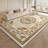 Contemporary Floral Medallion Area Rug with Non-Slip Backing, Thick Washable Polyester Carpet-217385163