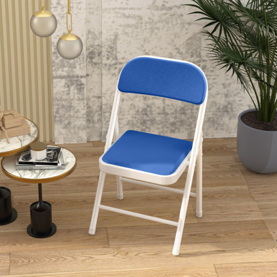 Paquet de 4 chaises pliantes avec sièges rembourrés en polyuréthane, cadre en acier, utilisation intérieure / extérieure empilable