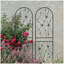 Paquet de 2 treillis de jardin en métal antirouille pour plantes grimpantes, support à fleurs extérieur papillon déco noir-178583841