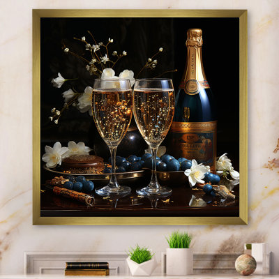 Champagne Bubbly Grapes I - Wine Wall Art Champagne Wall Decor