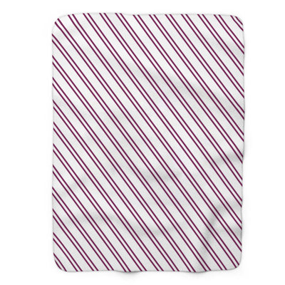 Couverture à motif de bandes magenta - Sherpa de qualité supérieure 1 pièce