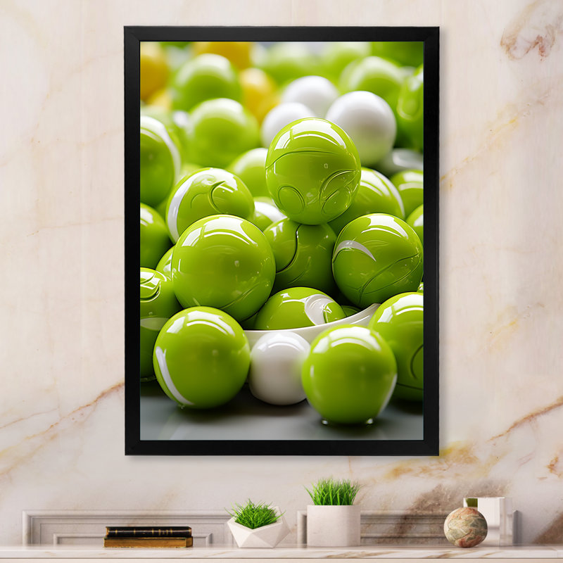 Fractale vert pomme II, Cadre simple noir, H 32 po x l 24 po x P 1 po