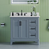 Free Standing Single Bathroom Vanity with Quartz Top
