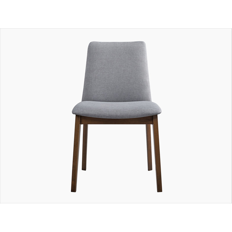 Ensemble de 2 chaises d'appoint Kaela en tissu gris clair et finition noyer