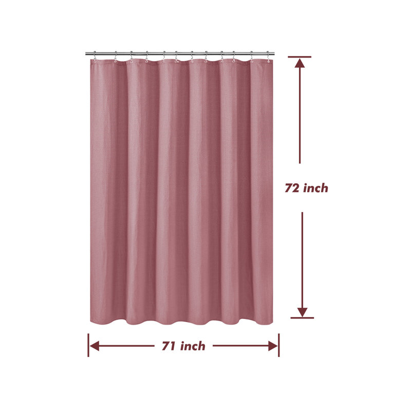Rideau de douche à tissage gaufré, H 72 po x l 71 po, Mauve pâle