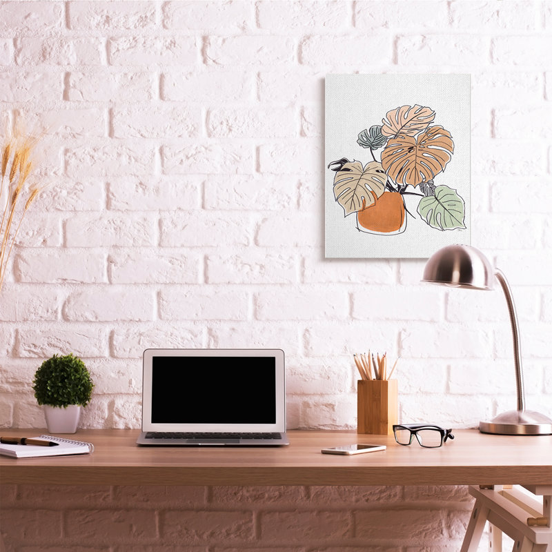 Monstera ludique avec plante tropicale, Toile tendue, H 40 po x l 30 po