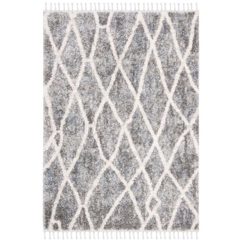 Triplett Fringe Shag Performance Geometric Rug, Rectangle 5'3" x 7'6"