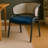 Daishun Velvet Dining Chair with Cane Rattan Back & Stainless Steel Legs – Modern Accent Chair for Kitchen, Dining Room & Bistro-1404574332