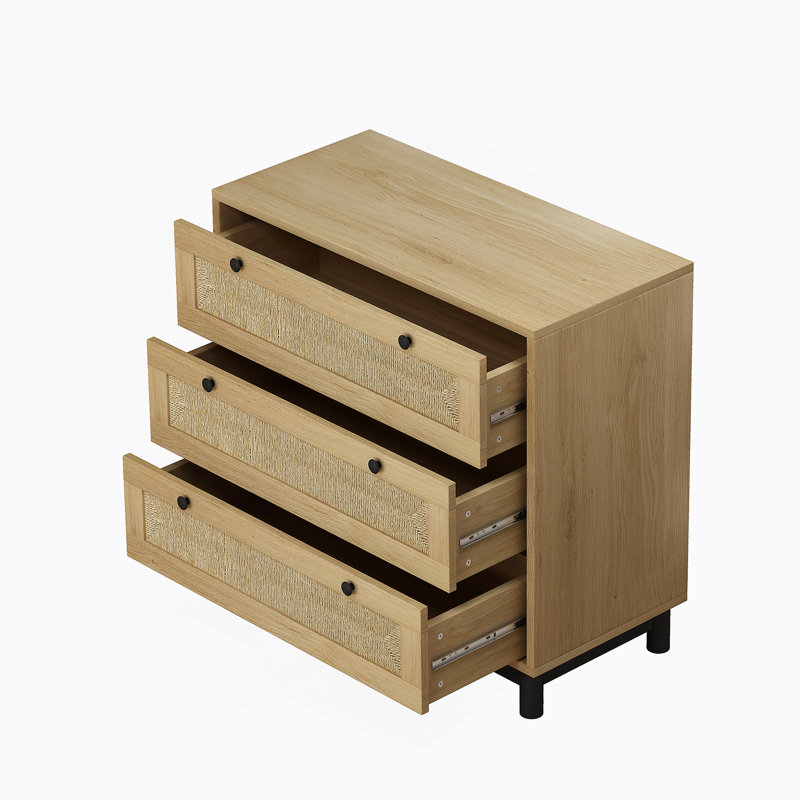 Commode de rangement moderne en corde tissée pour chambre à coucher, salon (ensemble de 2)