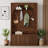 77.5" Farmhouse All-in-One Hall Tree with Adjustable Shelves, Retro Arched Entryway Storage Bench with 3 Cabinets, Wooden Coat Rack Organizer with 4 Golden Hooks for Mudroom, Hallway-129892214