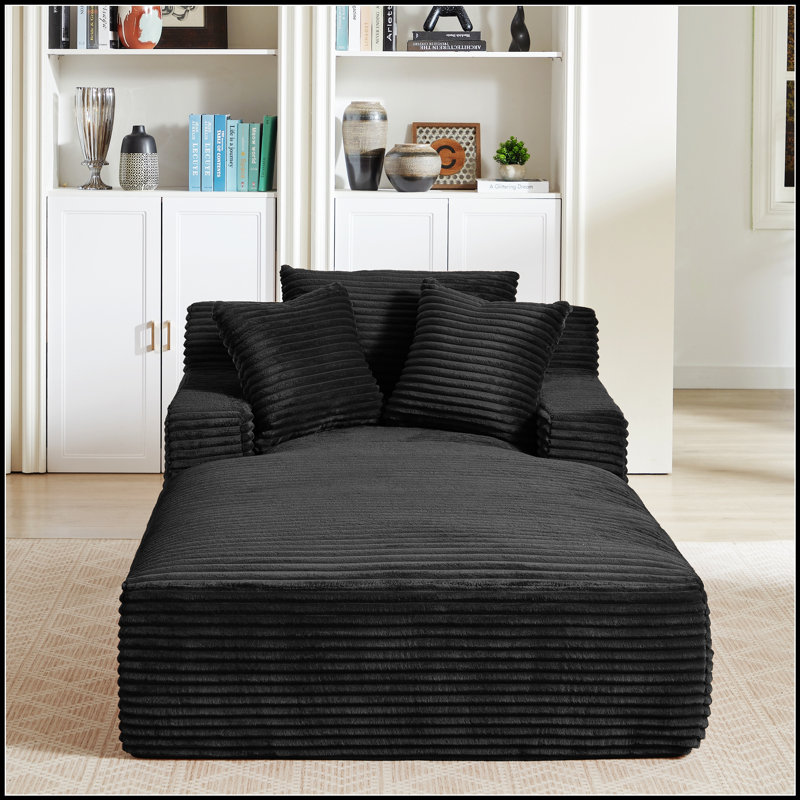 Chaise longue surdimensionnée pour l'intérieur, canapé rembourré en velours côtelé moderne, aucun assemblage requis, canapé-lit confortable pour le salon, le bureau