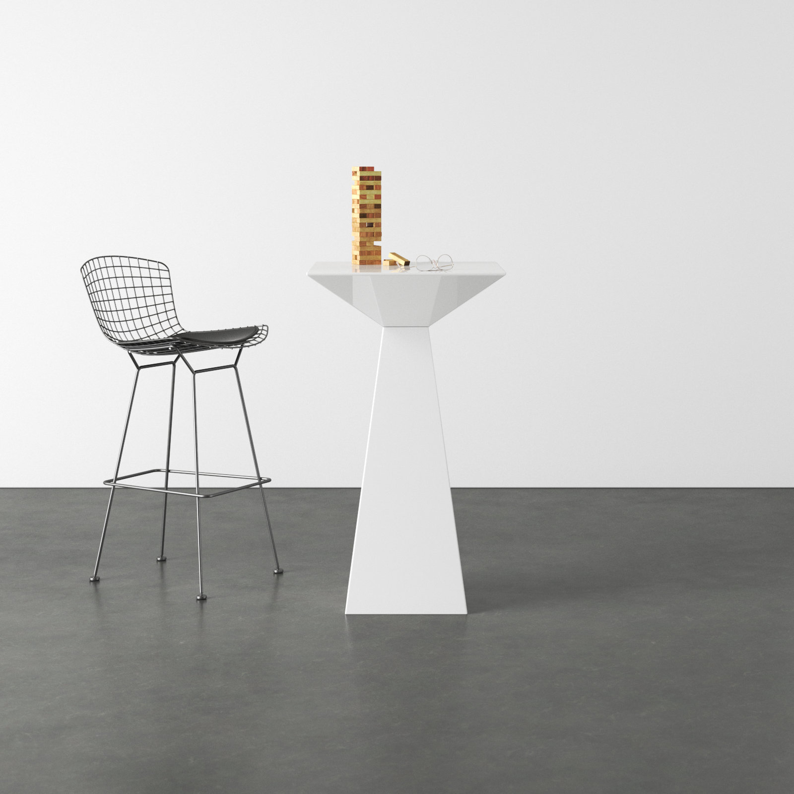 Symbol Square Pedestal Dining Table, White
