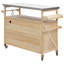 Chariot de rangement extérieur 201 en acier inoxydable - Barre en bois massif hygiénique et pratique de 21 po-1330187853