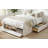 Queen Size Platform Bed Frame With 4 Storage Drawers And Hydraulic Lift Footboard Storage, No Headboard, Modern Space-Saving Design-Antique White-2049631319