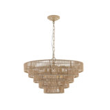 Bohemian Style Rattan Pendant Light with 4-Tier 19.7 Inch