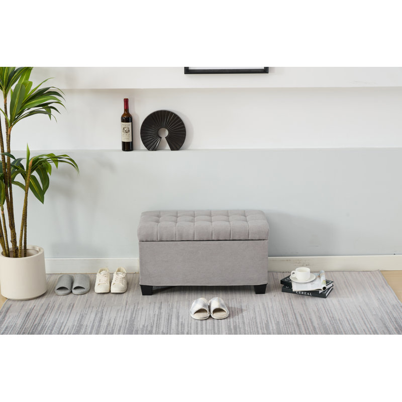 Banc de rangement repose-pieds, Gris