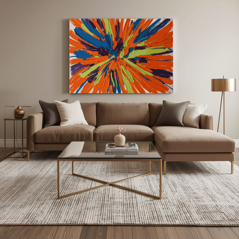 «Neo Expressionism 62», art mural sur toile brune, H 12 po x l 18 po