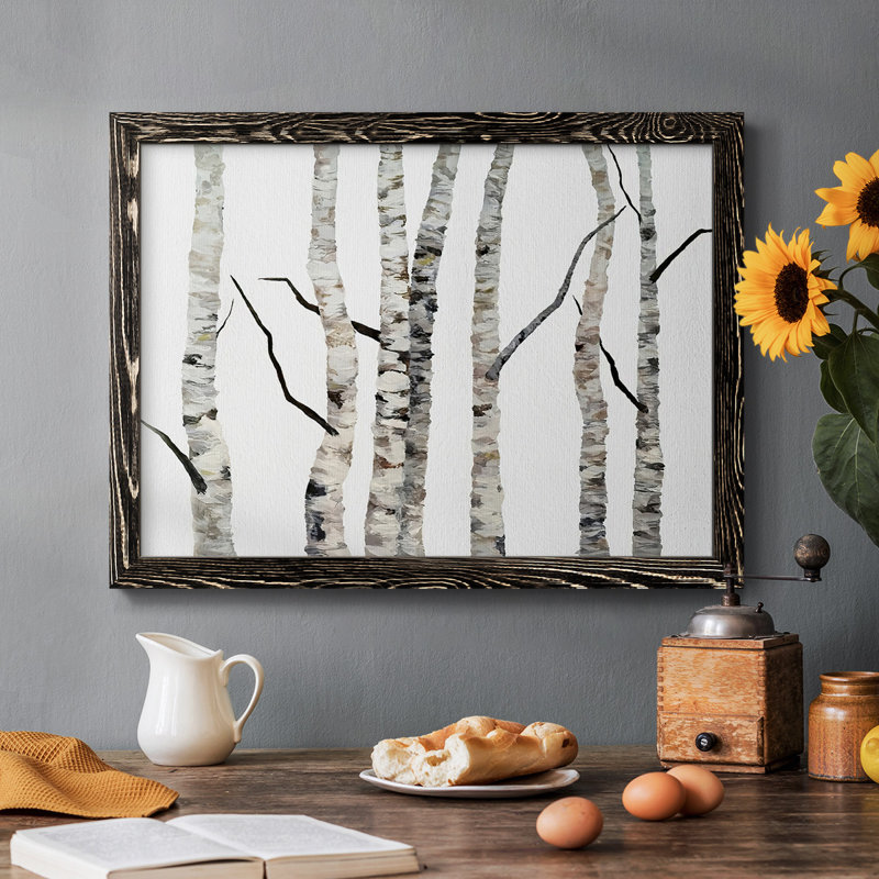 Birch Trees II, reproduction d'art sur toile, Noir, H 22 po x l 32 po x P 1,5 po