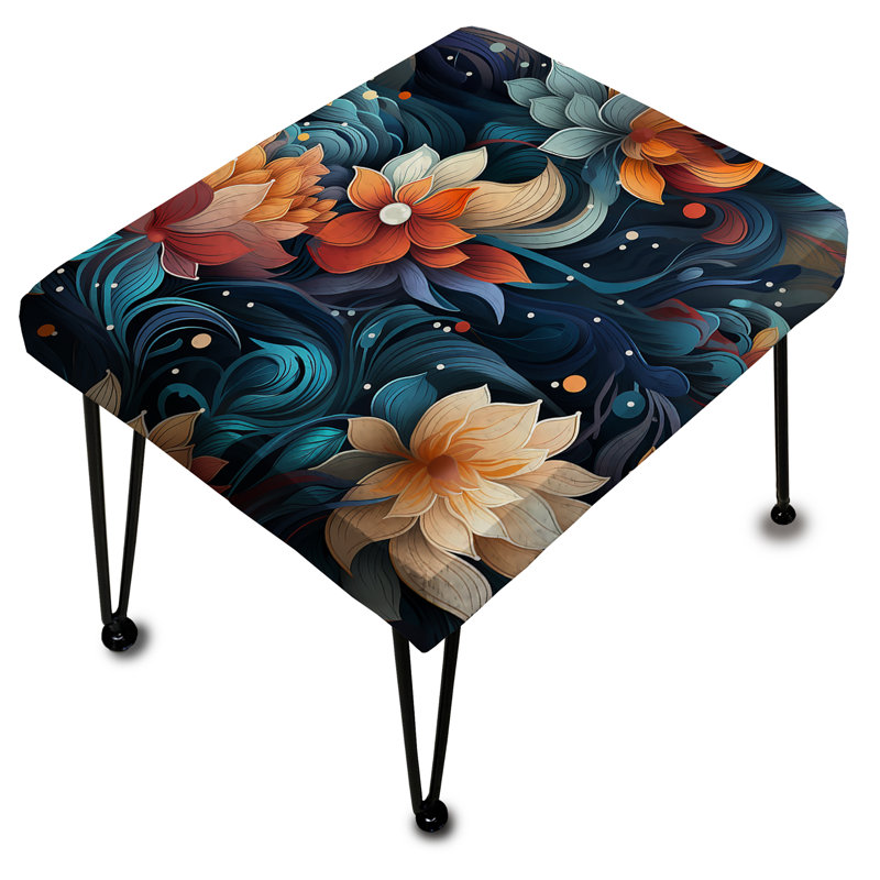 Mindful Awareness Mediation - Floral Rectangle Ottoman