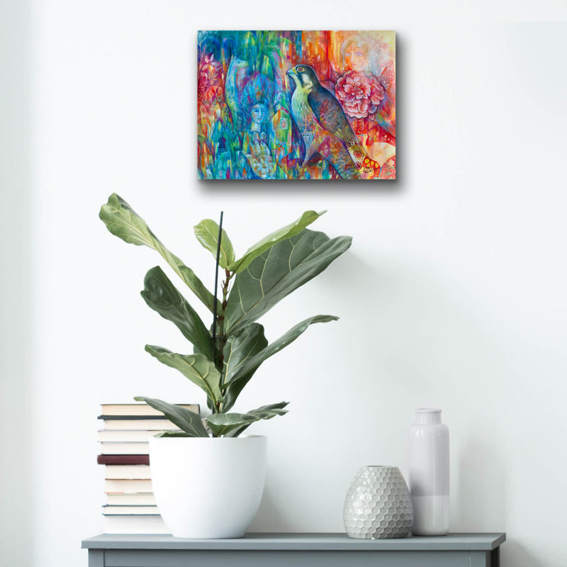 Bungalow Rose «Damask Rose» par Oxana Zaika, art mural en verre acrylique, H 12 po x l 16 po x P 0,13 po
