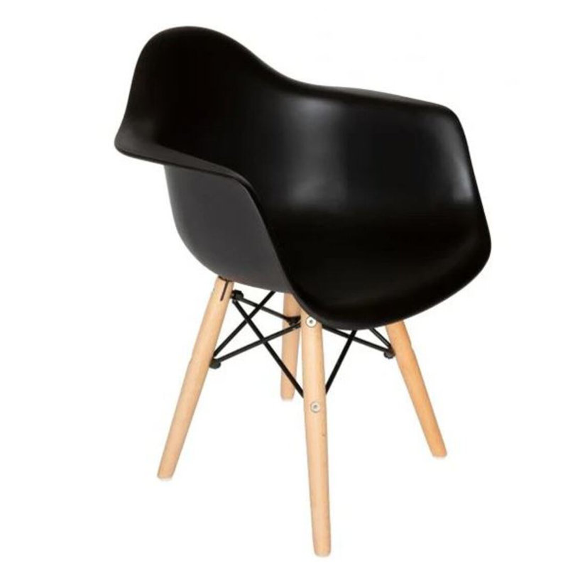 Chaise pour enfants en plastique Benson, Noir