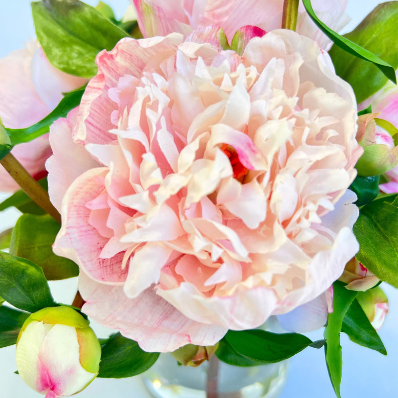 Silk Peony Arrangement in Vase