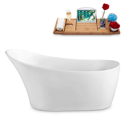 1399.5mm x 680.7mm Freestanding Soaking Acrylic Bathtub