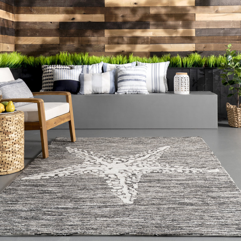 Tapis intérieur / extérieur gris Wattson, Rectangle 9 pi x 12 pi