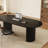 Matte black oval dining table-18454566