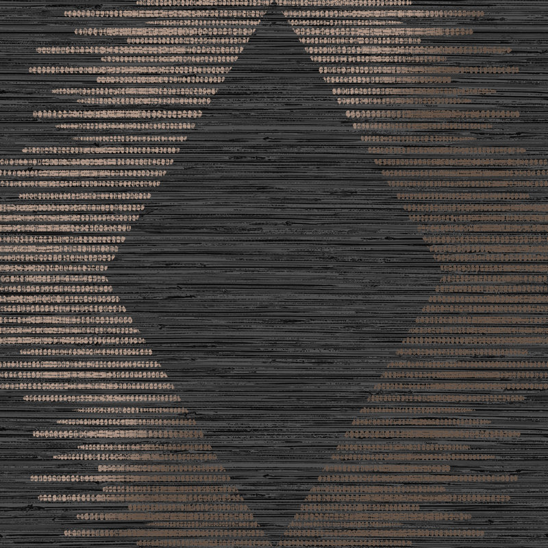 Zen Geometric Double Roll, Black/Rose Gold