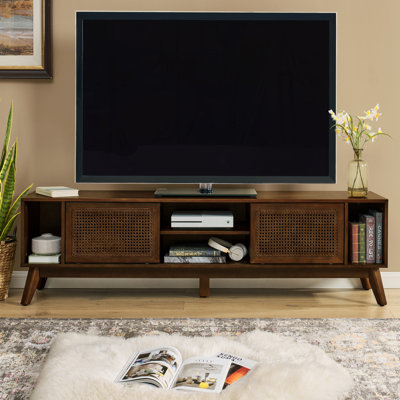 Mid Century Modern TV Stand with Ample Storage and Elegant Design for Organized Living