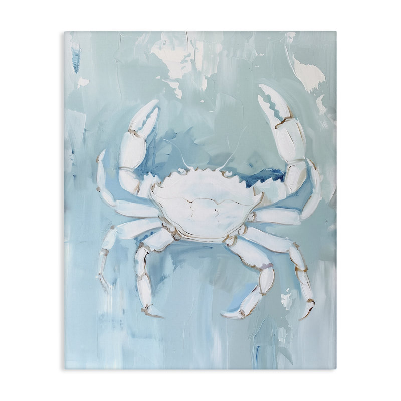  Art mural blanc crabe côtier blanc par Arlington Prints, H 30 po x l 24 po