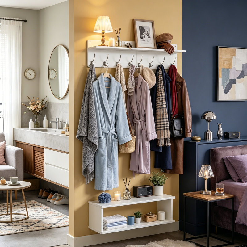 Solid Wood 8 - Hook Coat Rack